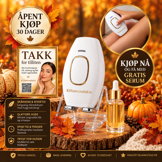 Lei av raskt hårvekst og dyre salong besøk? Få med gratis - Ansitksserum + Mist Sprayer.                    "KDiamondskin SilkX IPL Laser"
